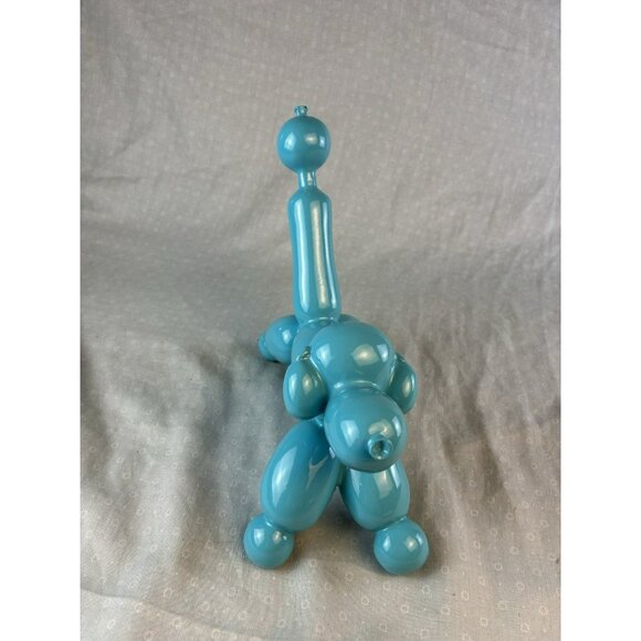 Ceramic Balloon Dog Blue Blue Retro Pop Art Figurine Jeff Koons Style Decor - Picture 3 of 8